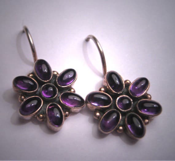 Vintage Amethyst Earrings Victorian Georgian Style