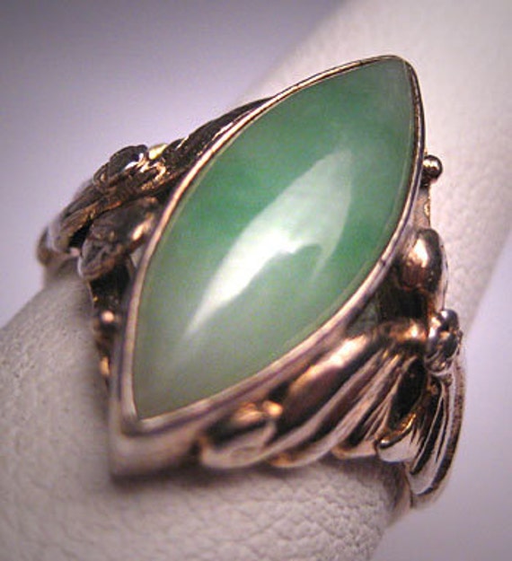Antique Jade Ring Vintage Victorian Art Deco Chinese Etsy