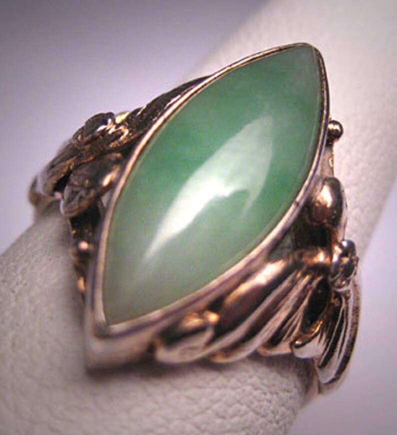 Antique Jade Ring Vintage Victorian Art Deco Chinese Etsy