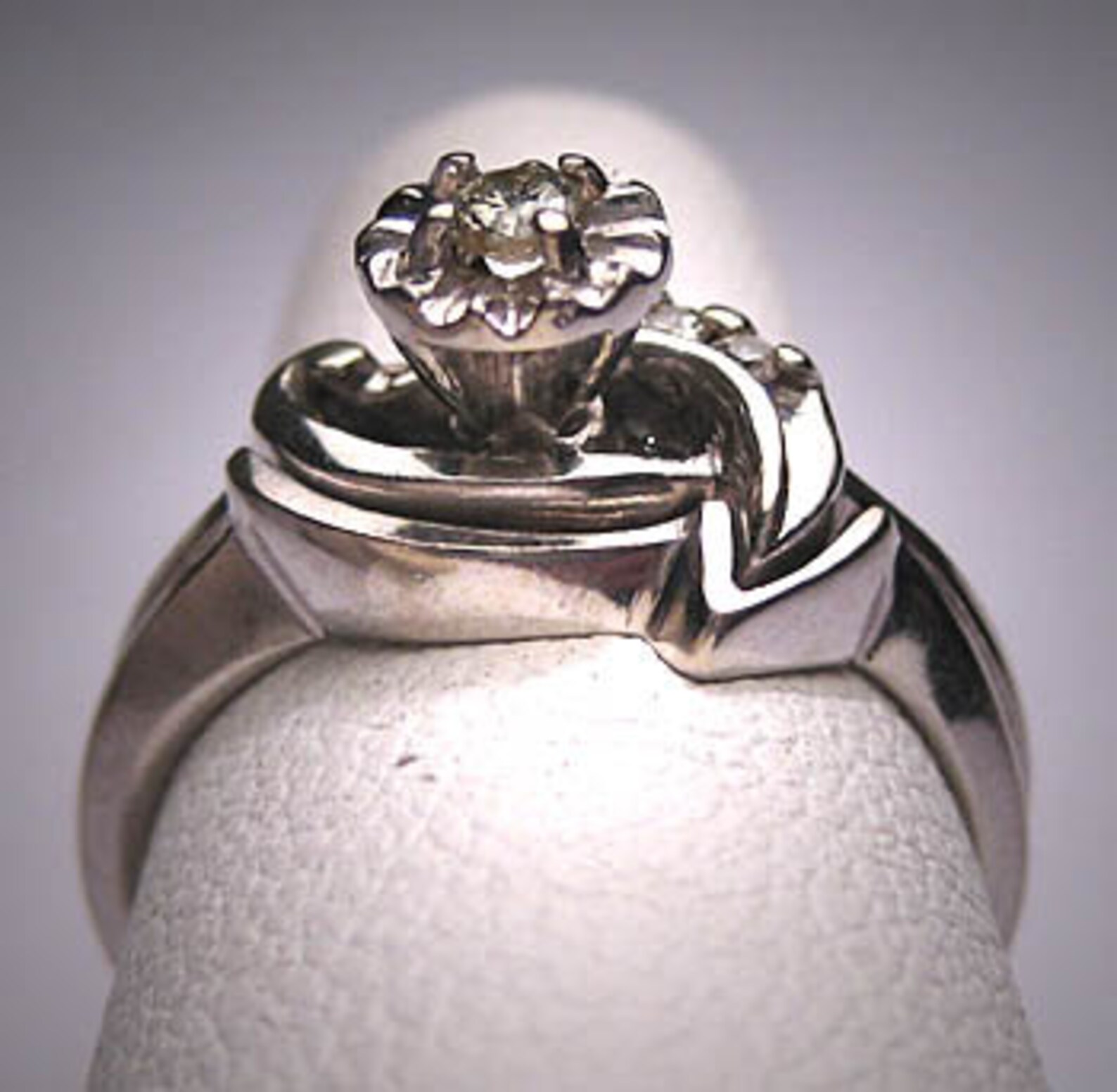 Antique Diamond Wedding Ring Set Vintage Art Deco 2pc Etsy