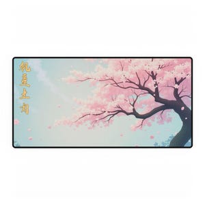 Anime Cherry Blossom Mousepad - Sakura Tree Schreibtischmatte | Kawaii Japanisches Ästhetisches Gaming Maus Pad