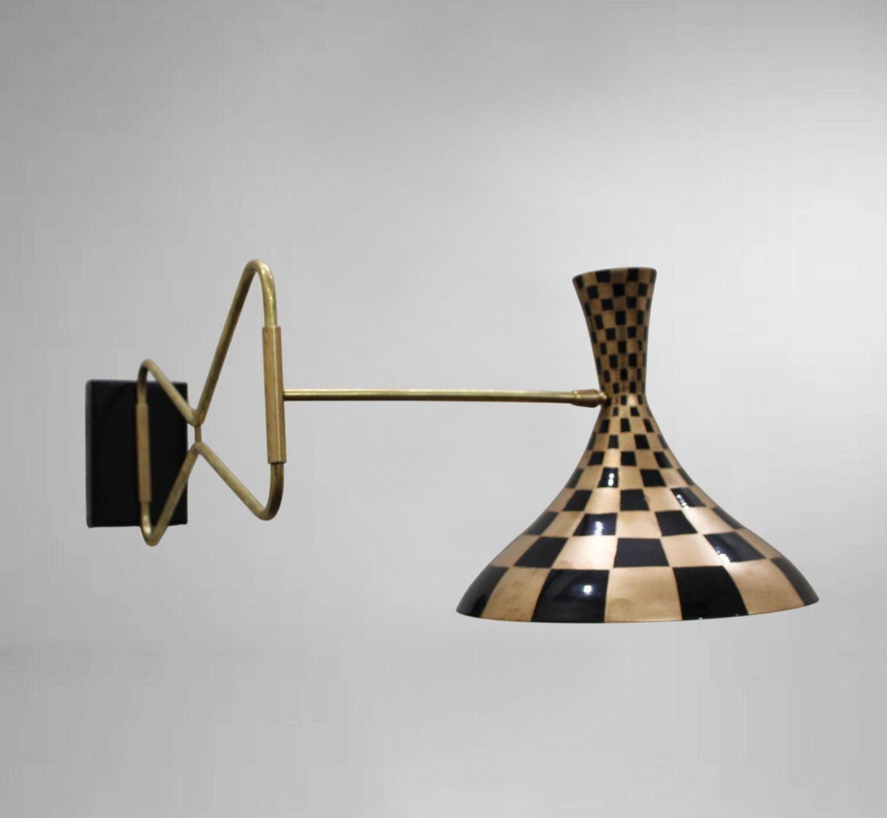 Wild Hand-Painted Brass Swing Mid-Century Sputnik Lamp – Stilnovo-Inspired Elegance Italian Style Adjustable