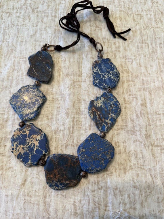 Stunning Impression Jasper Statement Necklace - image 8