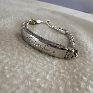 Brighton silver plated "Friends" ID Bracelet-Engraved, scroll 8" image 2