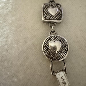Brighton Heiress Bracelet Link Silver Crystal Rhinestone Hearts Two Sided image 4