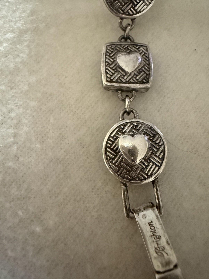 Brighton Heiress Bracelet Link Silver Crystal Rhinestone Hearts Two Sided image 4