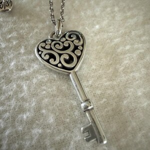 Brighton Silver Plated Heart Key Contemporary Adjustable Length Necklace image 2