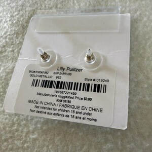 NWT! Lilly Pulitzer Bee Beautiful CRYSTAL PAVE Earrings goldtone Stud 7/8" L image 3