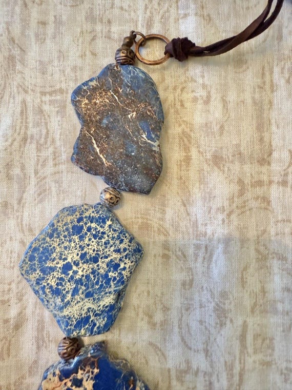 Stunning Impression Jasper Statement Necklace - image 3