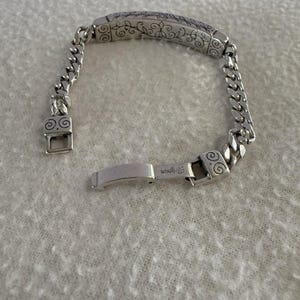 Brighton silver plated "Friends" ID Bracelet-Engraved, scroll 8" image 4