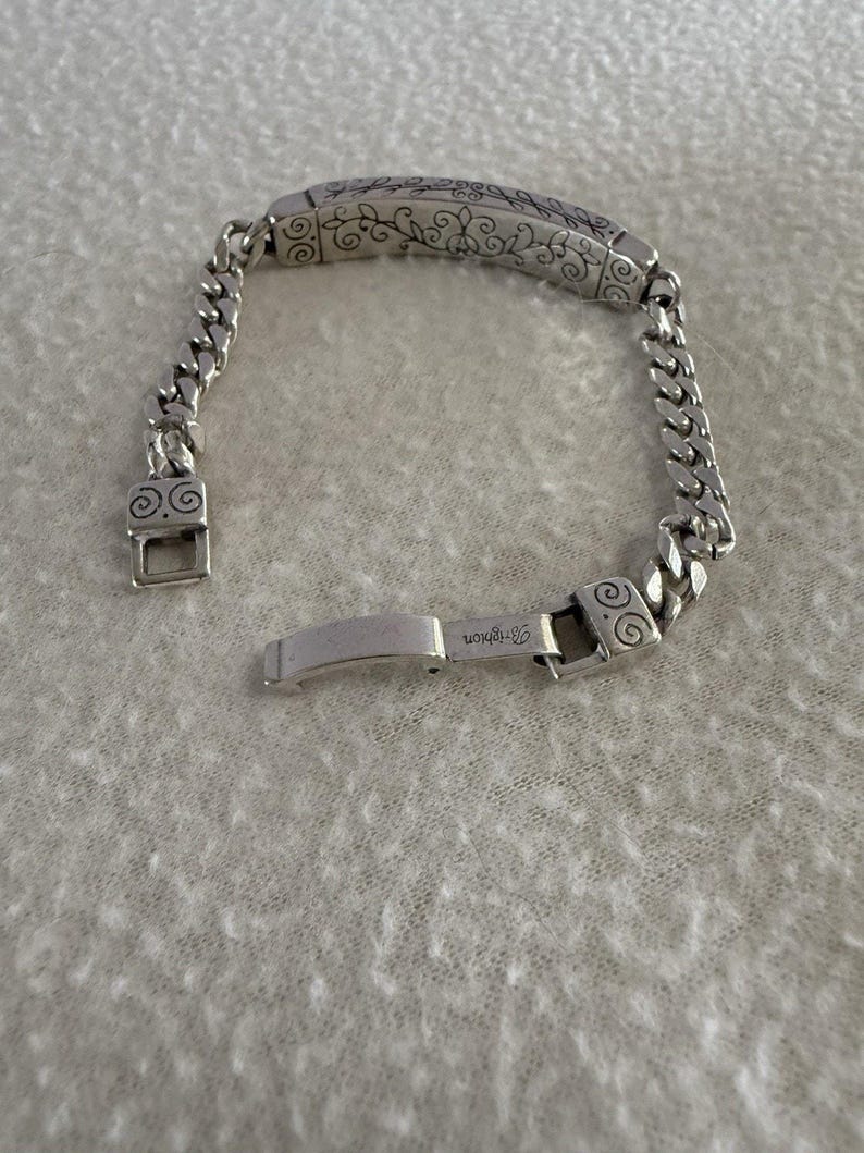 Brighton silver plated "Friends" ID Bracelet-Engraved, scroll 8" image 4