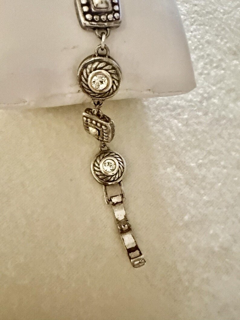 Brighton Heiress Bracelet Link Silver Crystal Rhinestone Hearts Two Sided image 2