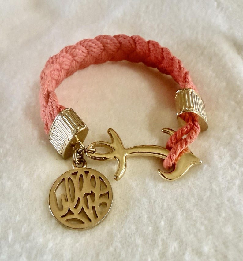 Lily Pulitzer Bracelet Anchor Toggle With Peach Roping Bild 1