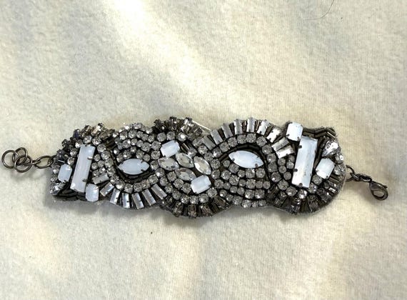 Stella and Dot statement bracelet, Silver Rhinestone .