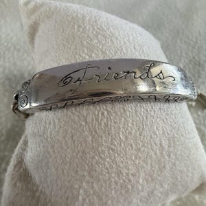 Brighton silver plated "Friends" ID Bracelet-Engraved, scroll 8" image 5