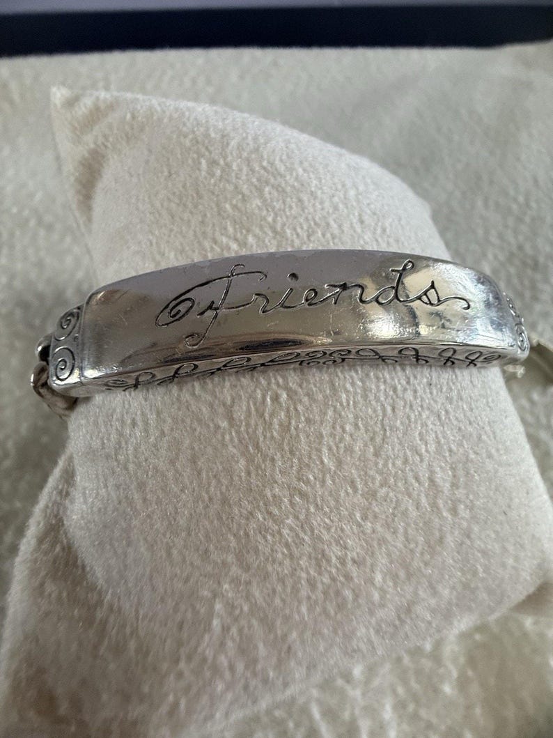 Brighton silver plated "Friends" ID Bracelet-Engraved, scroll 8" image 5