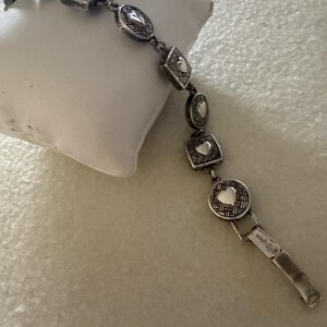 Brighton Heiress Bracelet Link Silver Crystal Rhinestone Hearts Two Sided image 5