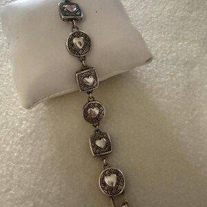 Brighton Heiress Bracelet Link Silver Crystal Rhinestone Hearts Two Sided image 7