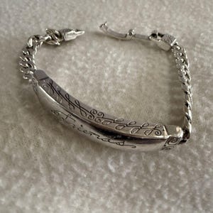 Brighton silver plated "Friends" ID Bracelet-Engraved, scroll 8" image 3