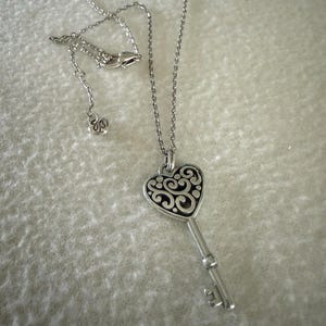 Brighton Silver Plated Heart Key Contemporary Adjustable Length Necklace image 3