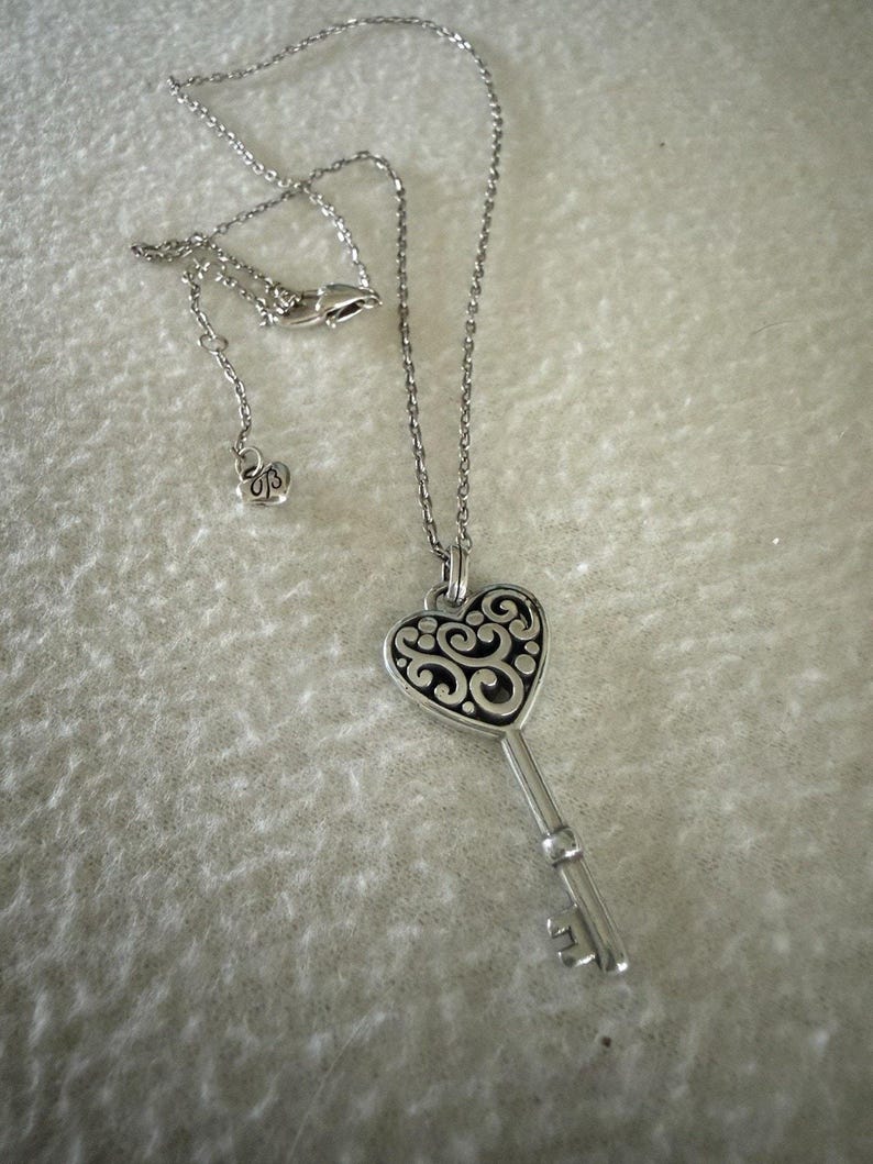 Brighton Silver Plated Heart Key Contemporary Adjustable Length Necklace image 3