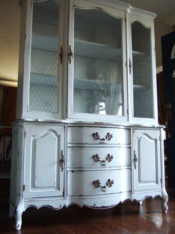 French Country Hutch In Our Antique Paris White Finish Etsy