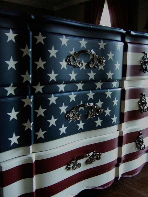 The Waving American Flag Dresser Etsy