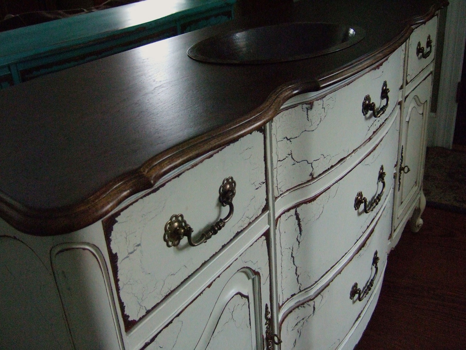 Antiqued French Country Bathroom Vanity in French Etsy