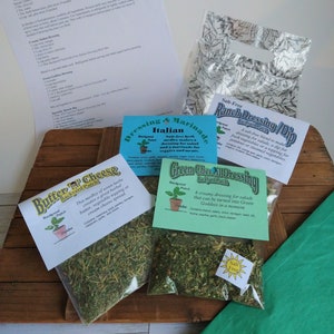 Salad Dressing Bundle of Herb Mixes for making elegant and easy dressings with no salt, recipes included