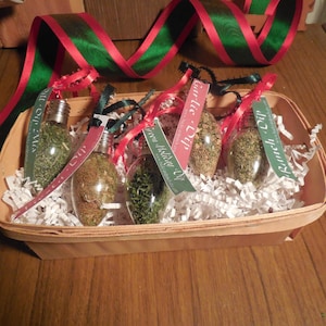 Dip Mix Bulb Ornaments Holiday Gift Sets, salt-free, pillow-box, hostess gift basket, boxed set