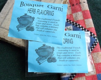 Ensemble de 2 mélanges Bouquet Garni, assaisonnement aux herbes pour soupes, ragoûts et plats mijotés, feuille de laurier, romarin, poivre