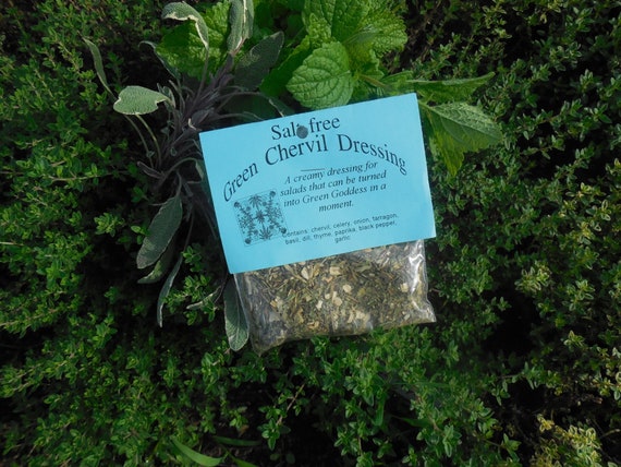 Salt-free Green Chervil (green Goddess) Salad Dressing Mix, Home Grown,  Hand-blended Dry Herb Mix, Gluten Free, Salt Free and Easy to Make - Etsy