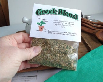 Greek Blend Pair-New Herb Mix, great dressing, olive oil bread dip, hot dip or pasta toss, salt-free, gluten free, organic, recipes included