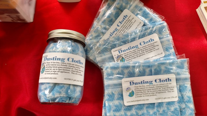 Green Cleaning Lemon Grass Dusting Cloths