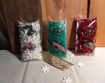 Two Dip Mix Bulb Ornaments Holiday Gift Sets, salt-free, pillow-box, hostess gift
