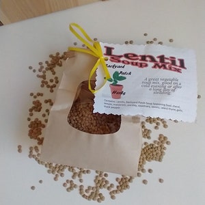 Lentil Soup Mix, Gourmet Soup at home, dry soup mix, vegan, no salt, easy to prepare, just add water and vegetables