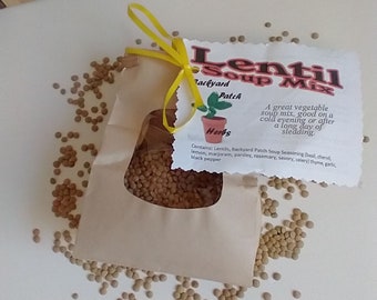 Lentil Soup Mix, Gourmet Soup at home, dry soup mix, vegan, no salt, easy to prepare, just add water and vegetables
