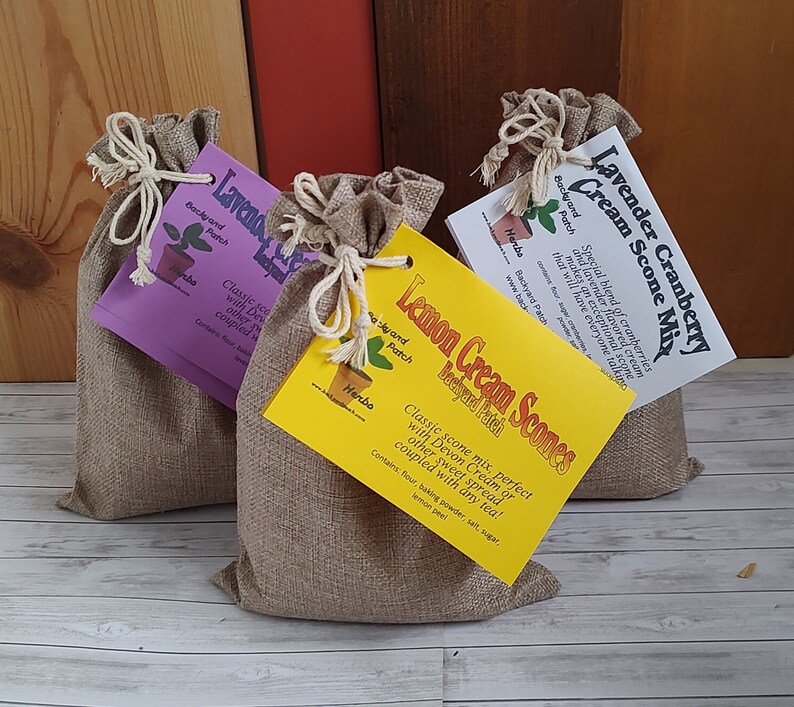 Scone Labels Set of 3 Dry Scone Mix, Hand-blended, Herb-infused, Easily Makes 36 ...