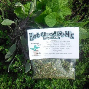 Herb Cheese Dip Mix, Hand-blended dry cooking herb mix, gluten and salt free, garlic, basil image 7