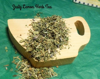 Zesty Lemon Loose Leaf Herbal Tea, lemon balm, lemongrass, lavender, caffeine free all herb tea