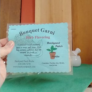 Bouquet Garni Seasoning Packets, 4 recipes, Hand-blended dry cooking herbs, salt free