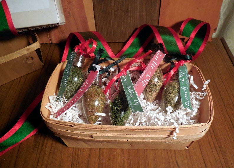 2 Dip Mix Ornaments Gift Set, salt-free, pillow-box, hostess gift basket image 3