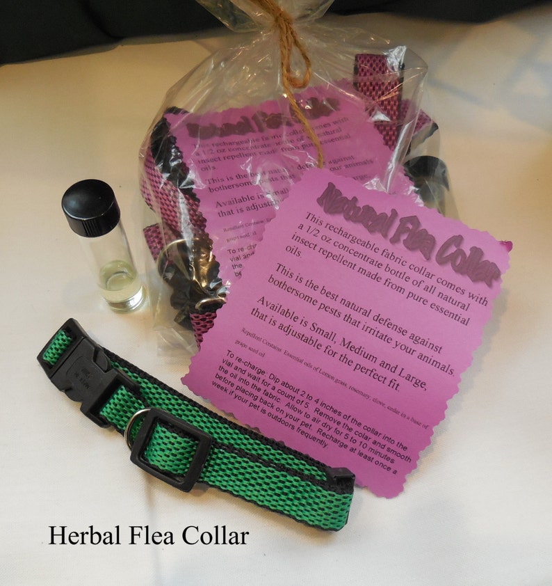 Flea Repellent Pet Collar, rechargable, organic, essential oils image 2