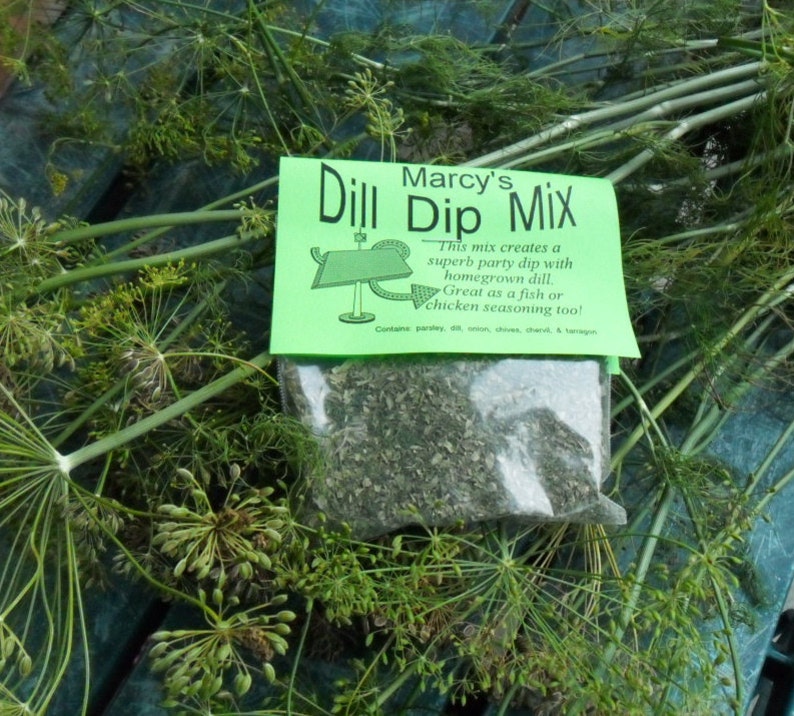 Dill Dip Mix Pair Herb Blend for Cooking, Hand-blended salt-free dry HERB MIX image 1