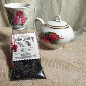 Victorian Lavender and other Black Teas with Herbs, loose tea, fresh herbs, bergamot, bee balm, flowers