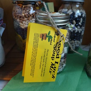 Jar Soup Mix, Good Luck Soup Mix in a Mason Jar