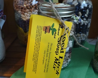 Jar Soup Mix, Good Luck Soup Mix in a Mason Jar