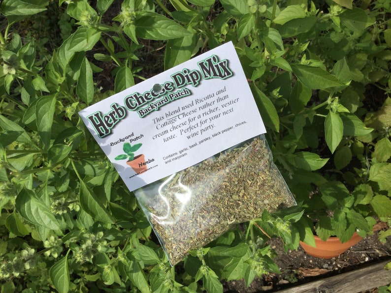 Herb Cheese Dip Mix, Hand-blended dry cooking herb mix, gluten and salt free, garlic, basil image 1