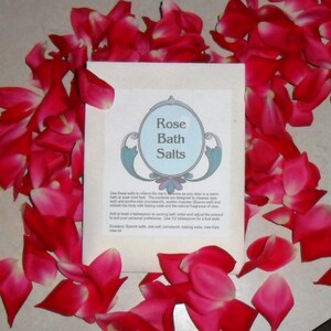 Valentine Rose Herb Bath Salts, Soothing Epsom Salts, Sea Salt, in rose hips
