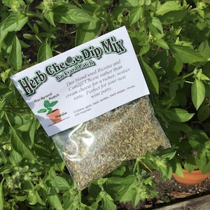 Herb Cheese Dip Mix, Hand-blended dry cooking herb mix, gluten and salt free, garlic, basil image 5